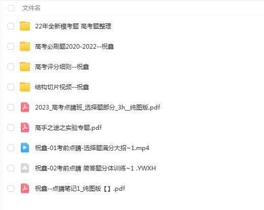 祝鑫2023高考化学点睛班，重难点精讲，助你突破！