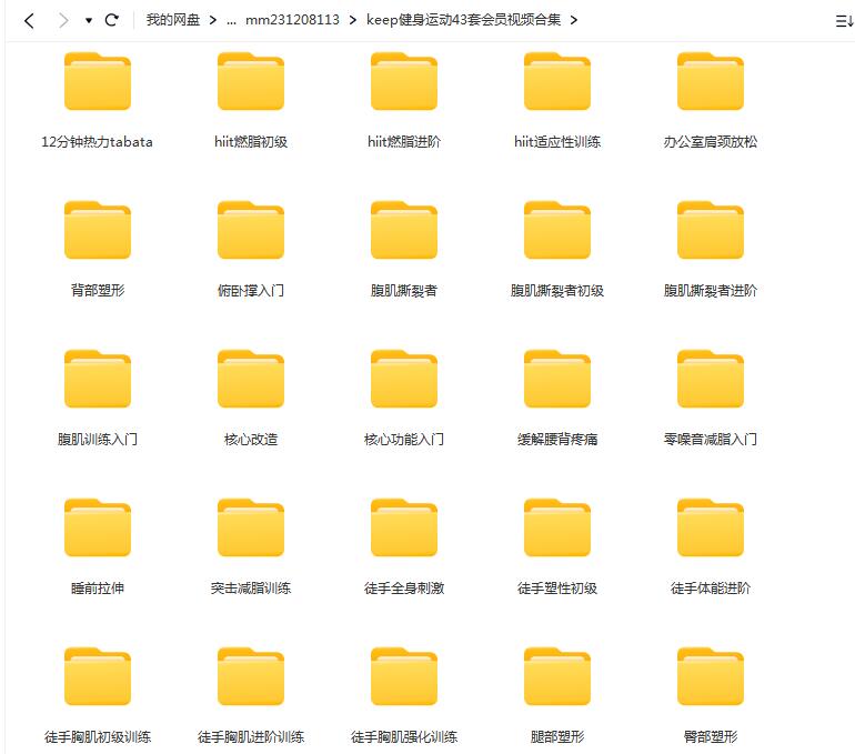 keep健身运动43套会员视频合集课