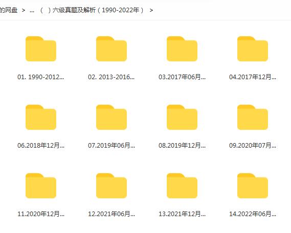 1990-2022年历年大学英语CET6六