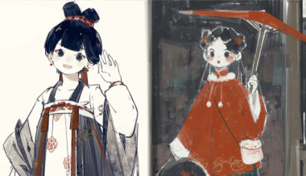 肥大不咕古风水墨人物团练视频课