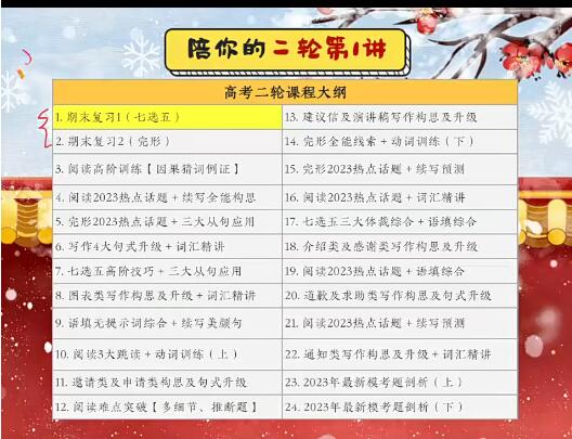 2023高考英语古容容A+寒假班，突破高考英语难关