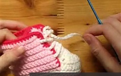 手工DIY毛线编织《钩针编织练习实例》鞋子41个实例视频教程