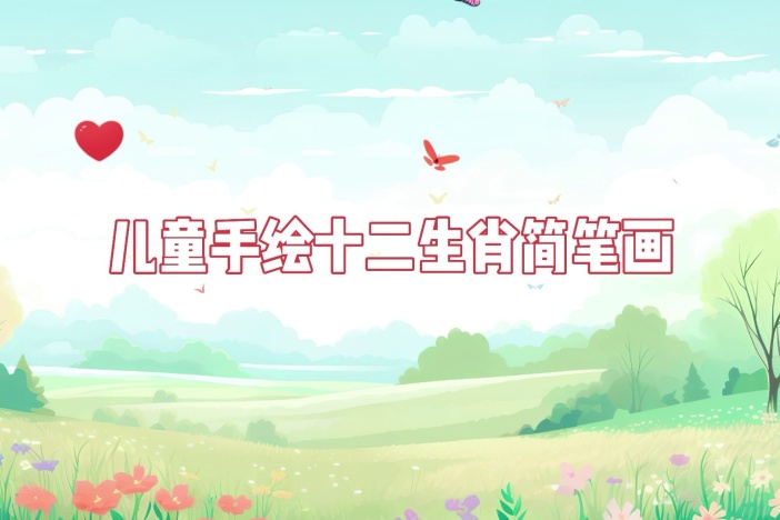 儿童手绘十二生肖简笔画