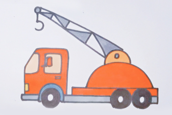 儿童简笔画：工程车