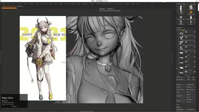 ZBrush+SP日系二次元角色雕刻与上色全流程教学