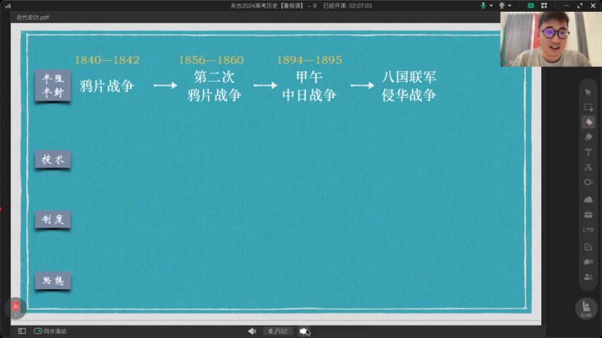 2024高考历史关也全程班：暑假+秋季+寒假+春季冲刺